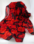 Red and Black Rose Scarf by Zazou