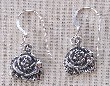 Classic Sterling Silver Rose Earrings - Wire