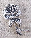 Sterling Silver Rose Brooch/Pendant