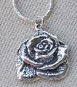 Classic Sterling Silver Rose Necklace